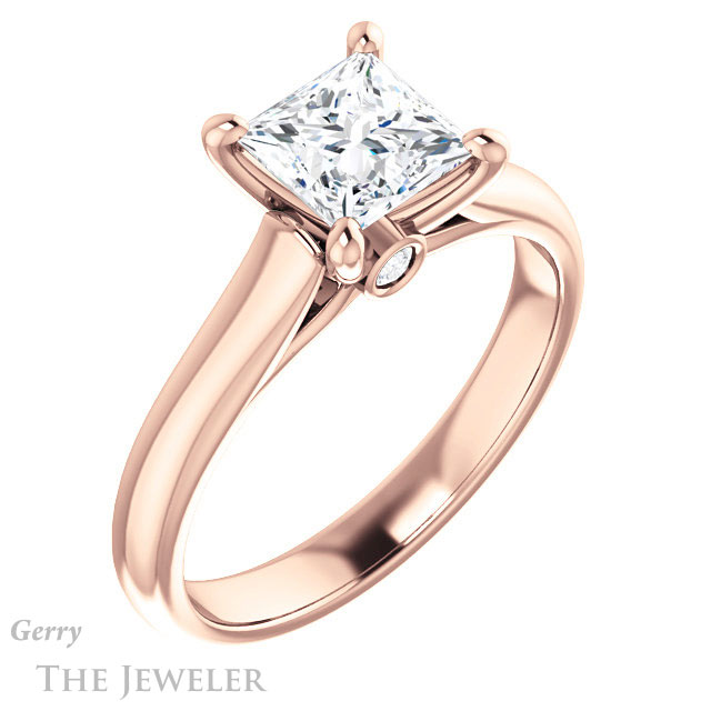 Princess Cut Forever One Moissanite Engagement Ring #GTJ1142-square-fo-r