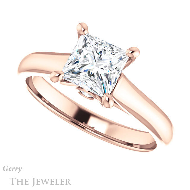Princess Cut Forever One Moissanite Engagement Ring #GTJ1142-square-fo-r
