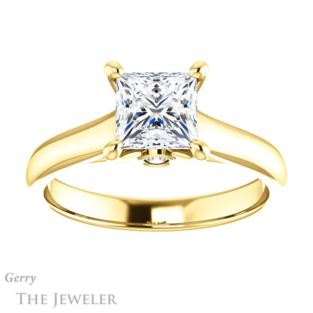 Princess Cut Forever One Moissanite Engagement Ring #GTJ1142-square-fo-y