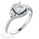 Cushion Cut Forever One Moissanite Engagement Ring #GTJ1143-cushion-fo-w