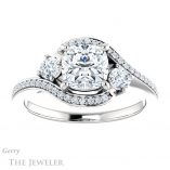 Cushion Cut Forever One Moissanite Engagement Ring #GTJ1143-cushion-fo-w