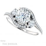Cushion Cut Forever One Moissanite Engagement Ring #GTJ1143-cushion-fo-w