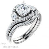 Cushion Cut Forever One Moissanite Engagement Ring #GTJ1143-cushion-fo-w