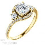 Cushion Cut Forever One Moissanite Engagement Ring #GTJ1143-cushion-fo-y 4 Cushion Cut Forever One Moissanite Engagement Ring #GTJ1143-cushion-fo-y