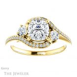 Cushion Cut Forever One Moissanite Engagement Ring #GTJ1143-cushion-fo-y 1 Cushion Cut Forever One Moissanite Engagement Ring #GTJ1143-cushion-fo-y