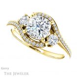 Cushion Cut Forever One Moissanite Engagement Ring #GTJ1143-cushion-fo-y 5 Cushion Cut Forever One Moissanite Engagement Ring #GTJ1143-cushion-fo-y