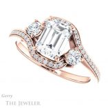 Emerald Cut Forever One Moissanite Engagement Ring #GTJ1143-emerald-fb-r 5 Emerald Cut Forever Brilliant Moissanite Engagement Ring #GTJ1143-emerald-fb-r