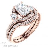 Emerald Cut Forever One Moissanite Engagement Ring #GTJ1143-emerald-fb-r 6 Emerald Cut Forever Brilliant Moissanite Engagement Ring #GTJ1143-emerald-fb-r