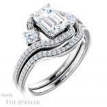 Emerald Cut Forever One Moissanite Engagement Ring #GTJ1143-emerald-fb-w 6 Emerald Cut Forever Brilliant Moissanite Engagement Ring #GTJ1143-emerald-fb-w