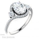Oval Shaped Forever One Moissanite Engagement Ring #GTJ1143-oval-fo-w