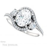 Oval Shaped Forever One Moissanite Engagement Ring #GTJ1143-oval-fo-w