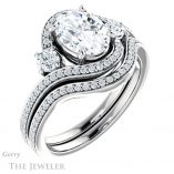 Oval Shaped Forever One Moissanite Engagement Ring #GTJ1143-oval-fo-w