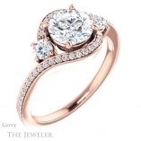 Round Cut Forever One Moissanite Engagement Ring #GTJ1143-round-fo-r