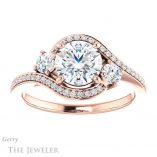 Round Cut Forever One Moissanite Engagement Ring #GTJ1143-round-fo-r
