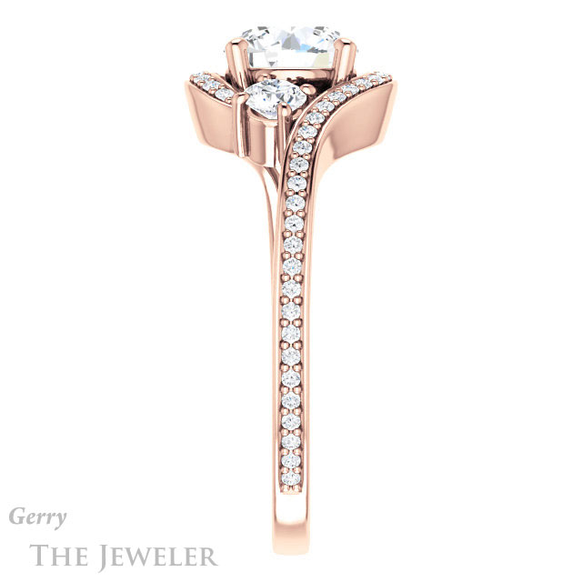 Round Cut Forever One Moissanite Engagement Ring #GTJ1143-round-fo-r