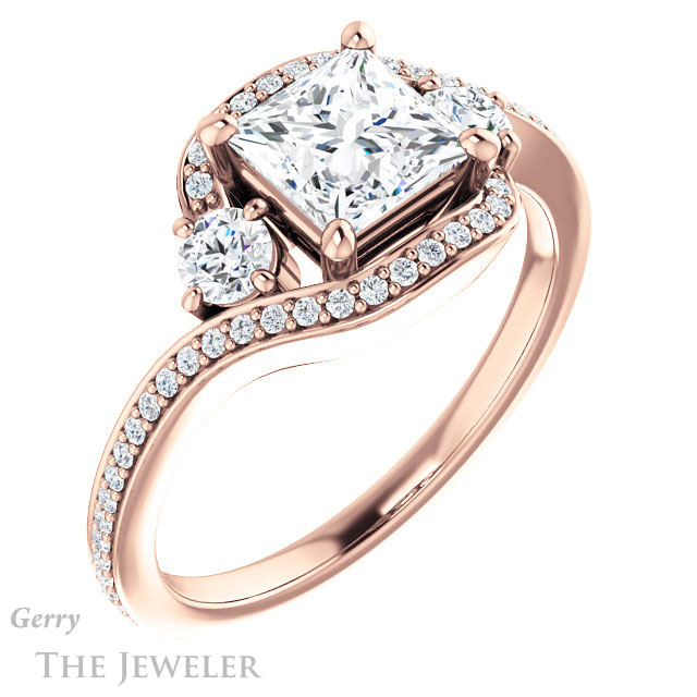 Princess Cut Forever One Moissanite Engagement Ring #GTJ1143-square-fo-r