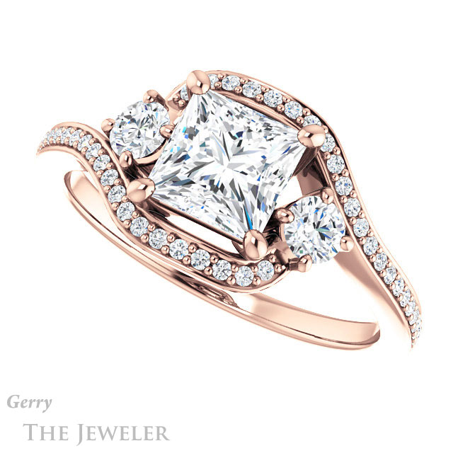 Princess Cut Forever One Moissanite Engagement Ring #GTJ1143-square-fo-r