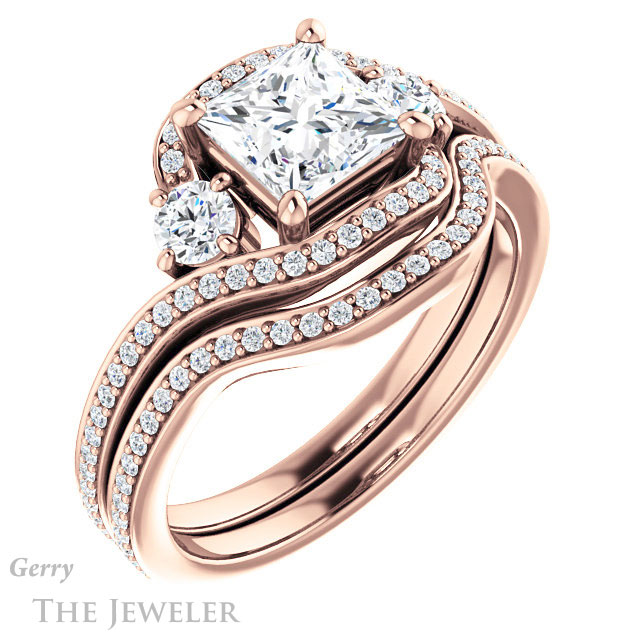 Princess Cut Forever One Moissanite Engagement Ring #GTJ1143-square-fo-r