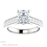 Cushion Cut Forever One Moissanite Engagement Ring #GTJ1144-cushion-fo-w