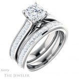Cushion Cut Forever One Moissanite Engagement Ring #GTJ1144-cushion-fo-w