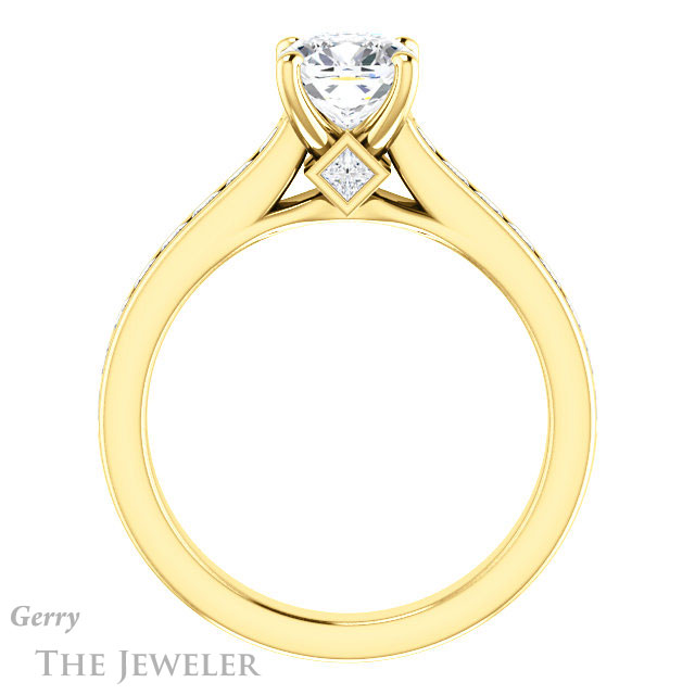 Cushion Cut Forever One Moissanite Engagement Ring #GTJ1144-cushion-fo-y