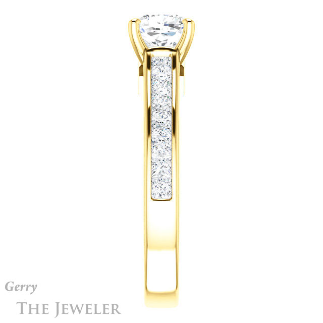 Cushion Cut Forever One Moissanite Engagement Ring #GTJ1144-cushion-fo-y