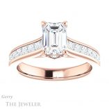 Emerald Cut Forever One Moissanite Engagement Ring #GTJ1144-emerald-fb-r 1 Emerald Cut Forever Brilliant Moissanite Engagement Ring #GTJ1144-emerald-fb-r