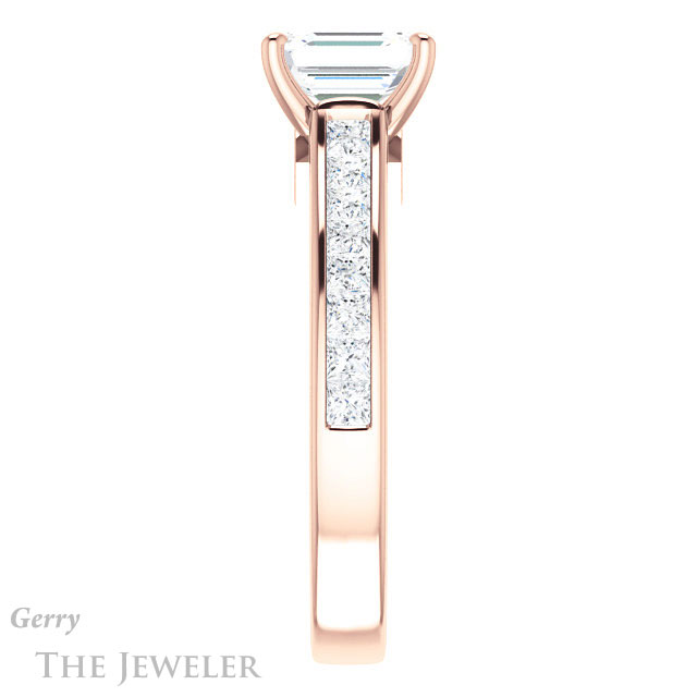 Emerald Cut Forever One Moissanite Engagement Ring #GTJ1144-emerald-fb-r 3 Emerald Cut Forever Brilliant Moissanite Engagement Ring #GTJ1144-emerald-fb-r