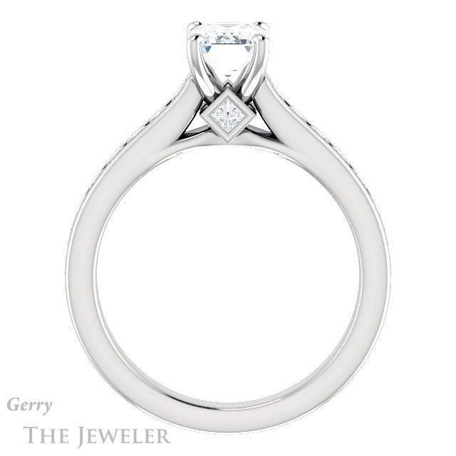 Emerald Cut Forever Brilliant Moissanite Engagement Ring #GTJ1144-emerald-fb-w