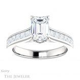 Emerald Cut Forever Brilliant Moissanite Engagement Ring #GTJ1144-emerald-fb-w