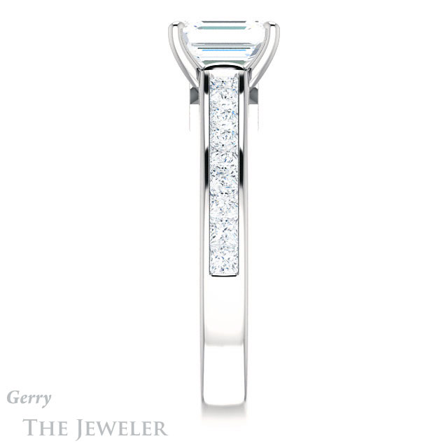 Emerald Cut Forever Brilliant Moissanite Engagement Ring #GTJ1144-emerald-fb-w