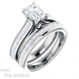 Emerald Cut Forever Brilliant Moissanite Engagement Ring #GTJ1144-emerald-fb-w