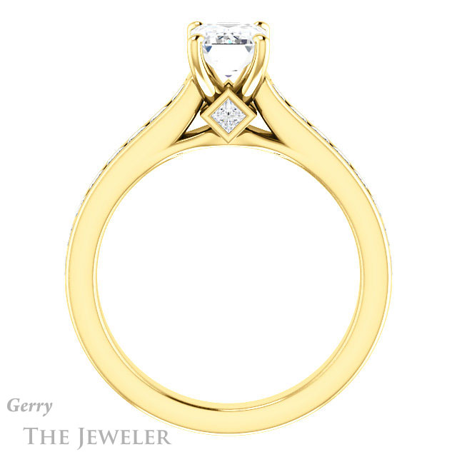 Emerald Cut Forever Brilliant Moissanite Engagement Ring #GTJ1144-emerald-fb-y