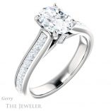 Oval Shaped Forever One Moissanite Engagement Ring #GTJ1144-oval-fo-w