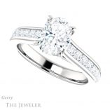 Oval Shaped Forever One Moissanite Engagement Ring #GTJ1144-oval-fo-w