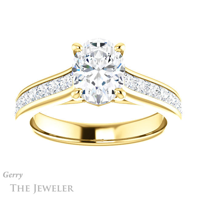Oval Shaped Forever One Moissanite Engagement Ring #GTJ1144-oval-fo-y 1 Oval Shaped Forever One Moissanite Engagement Ring #GTJ1144-oval-fo-y