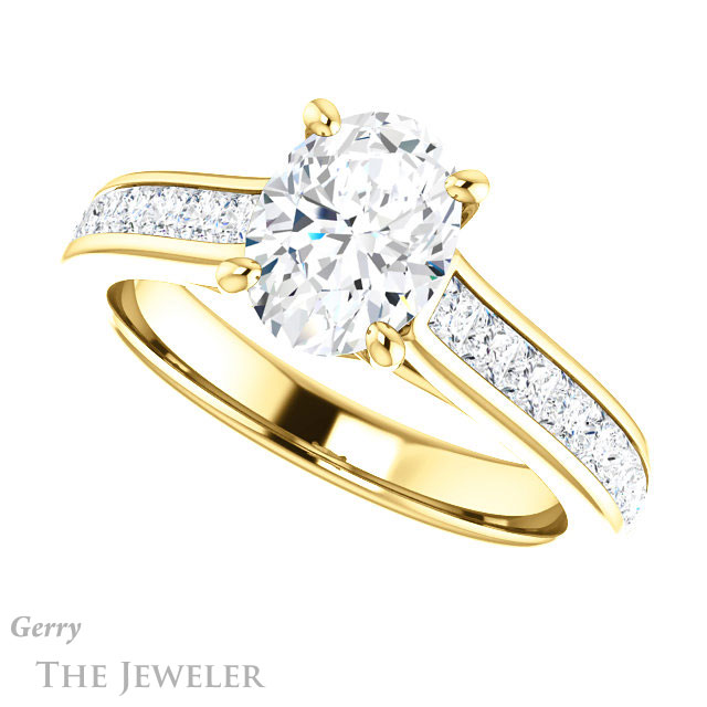 Oval Shaped Forever One Moissanite Engagement Ring #GTJ1144-oval-fo-y 5 Oval Shaped Forever One Moissanite Engagement Ring #GTJ1144-oval-fo-y