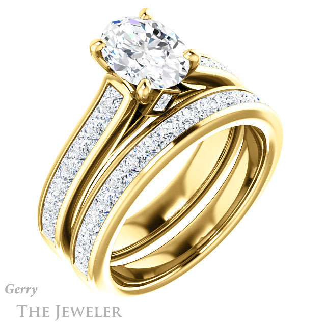 Oval Shaped Forever One Moissanite Engagement Ring #GTJ1144-oval-fo-y 6 Oval Shaped Forever One Moissanite Engagement Ring #GTJ1144-oval-fo-y