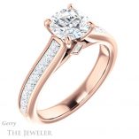 Round Cut Forever One Moissanite Engagement Ring #GTJ1144-round-fo-r