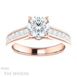 Round Cut Forever One Moissanite Engagement Ring #GTJ1144-round-fo-r