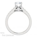 Round Cut Forever One Moissanite Engagement Ring #GTJ1144-round-fo-w