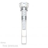 Round Cut Forever One Moissanite Engagement Ring #GTJ1144-round-fo-w