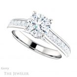 Round Cut Forever One Moissanite Engagement Ring #GTJ1144-round-fo-w