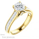Round Cut Forever One Moissanite Engagement Ring #GTJ1144-round-fo-y 4 Round Cut Forever One Moissanite Engagement Ring #GTJ1144-round-fo-y