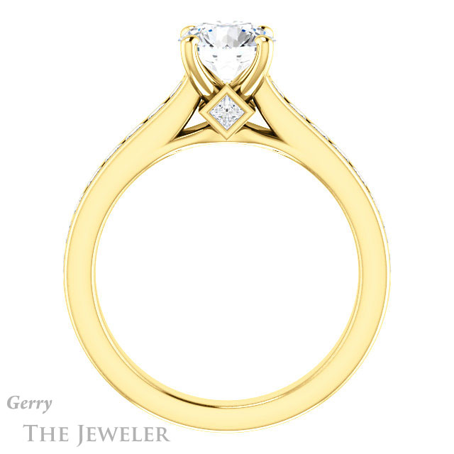 Round Cut Forever One Moissanite Engagement Ring #GTJ1144-round-fo-y 2 Round Cut Forever One Moissanite Engagement Ring #GTJ1144-round-fo-y