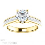 Round Cut Forever One Moissanite Engagement Ring #GTJ1144-round-fo-y 1 Round Cut Forever One Moissanite Engagement Ring #GTJ1144-round-fo-y