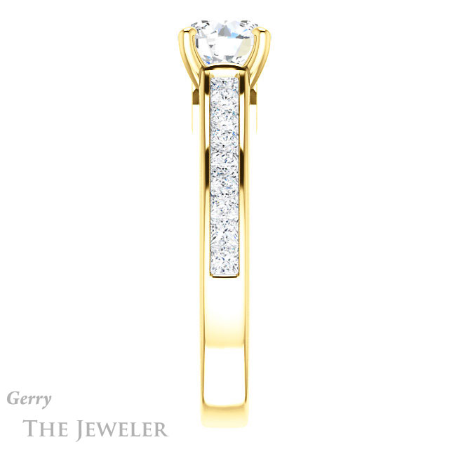 Round Cut Forever One Moissanite Engagement Ring #GTJ1144-round-fo-y 3 Round Cut Forever One Moissanite Engagement Ring #GTJ1144-round-fo-y