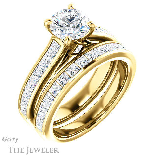 Round Cut Forever One Moissanite Engagement Ring #GTJ1144-round-fo-y 6 Round Cut Forever One Moissanite Engagement Ring #GTJ1144-round-fo-y