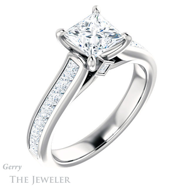 Princess Cut Forever One Moissanite Engagement Ring #GTJ1144-square-fo-w
