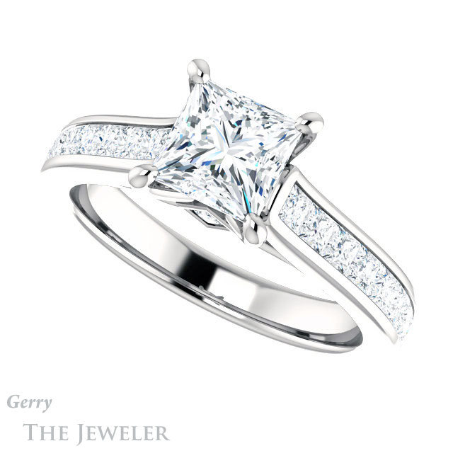 Princess Cut Forever One Moissanite Engagement Ring #GTJ1144-square-fo-w